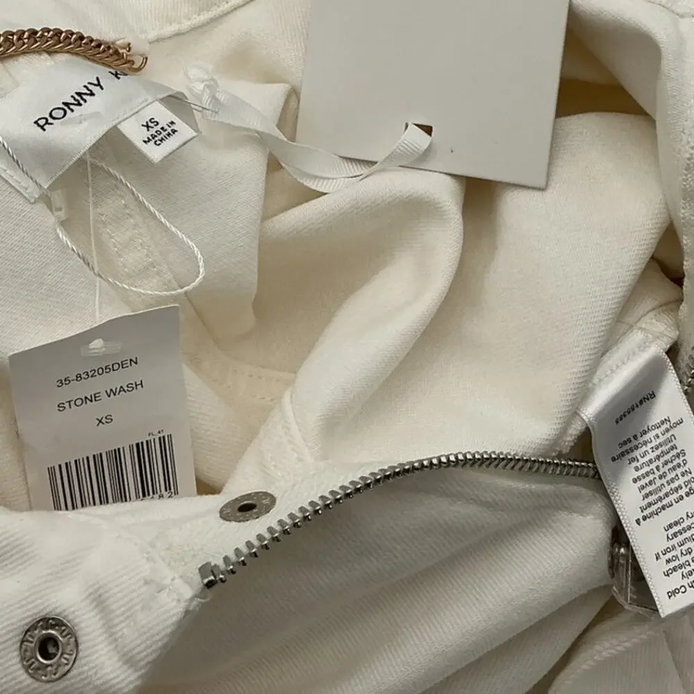 Ronny Kobo Off-white Denim Minidress Size XS - Picture 4 of 4